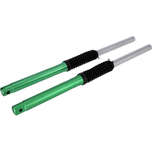 Set: ZT-Tuning Telegabel Grün eloxiert, für Trommelbremse, hydraulische Dämpfung - für Simson S50, S51, S70, S53, S83