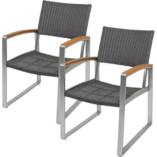 Gartenstuhl Armlehnenstuhl Garten Balkon Stuhl Sessel Möbel Poly Rattan Optik