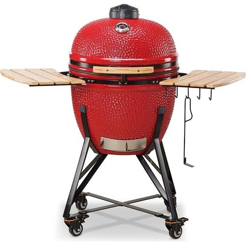Kamado Bono Grande Keramikgrill, Grillfläche 49cm. Rot