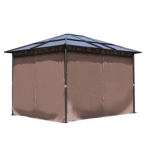 Metall Hardtop Pavillon 3x3,6m inkl. 4 Seitenteilen und Anti Dust Filterband Doppelstegplatten Polycarbonat Garten Dach Partyzelt Pergola
