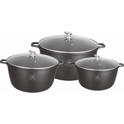 Set de 3 casserole Marmites intérieur façon pierre : 36-40-44CM