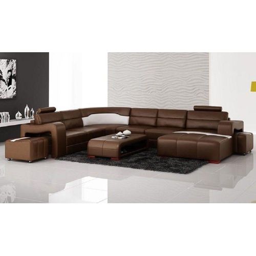 Wohnlandschaft Ecksofa Big Couchen + 2 Hocker JVmoebel