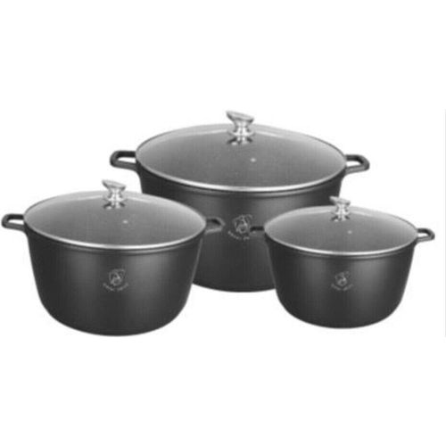 Kochtöpfe XXL-3Set 36cm,40cm Und 44cm aus Aluguss innen Stein