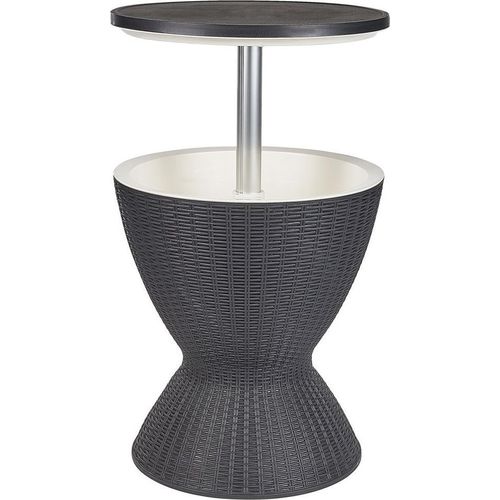 BELIANI Beistelltisch mit Kühlfunktion Schwarz Kunststoff Rund Höhenverstellbar Kühlbar Stehtisch Kühlbox 30 L Modern Garten Terrasse Outdoor Balkon