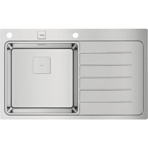 Spüle TEKA ZENIT 860 x 520 mm edelstahl seidenglanz 115100004 1 Spülbecken Becken links mit Tropffläche