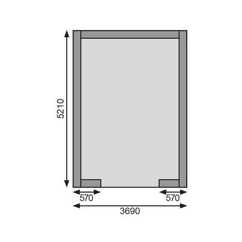 Einzelgarage Karibu Pahlen mit Blumenkasten 387 x 537 cm natur