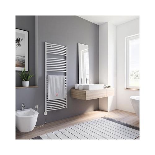 Elektrischer Handtuchwärmer SCHULTE Europa Heizstab links 60 x 153,5 cm 600 W mit Heizstab 3 regulierbar weiß