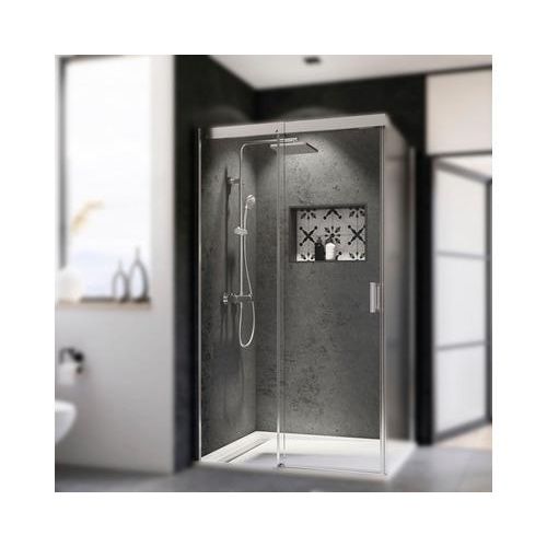 Schiebetür für Seitenwand Breuer Panorama 160 cm Anschlag links Dekor Intima Profilfarbe chrom