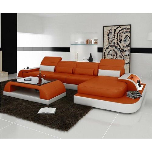 Wohnlandschaft Ecksofa Couch Led Polster JVmoebel