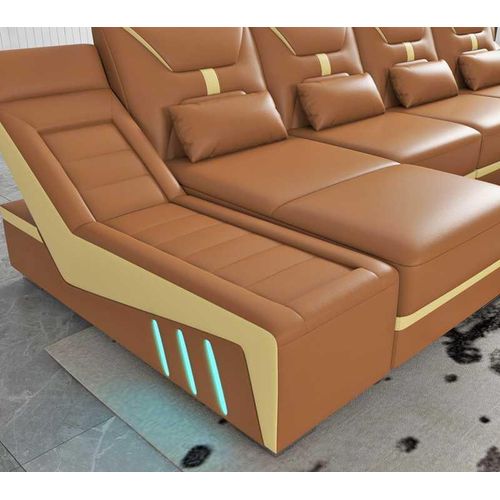 Couchen Designersofa Ecksofa Sofa L Form Orange Couch Sofas Eck Möbel JVmoebel