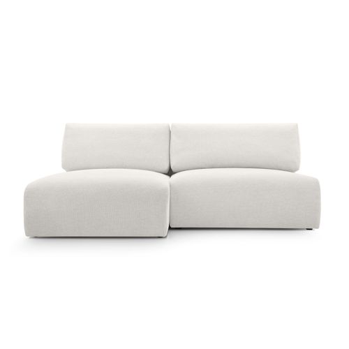 MEBLITO Ecksofa Big Sofa Schlaffunktion Greste Couch Sofagarnitur Bettkasten Seite Links Weiß (Aragon 01)