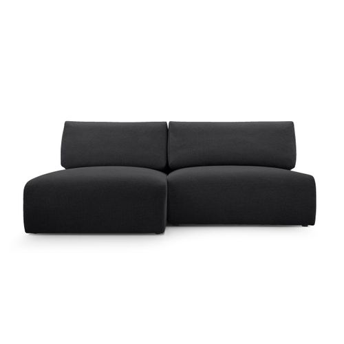 MEBLITO Ecksofa Big Sofa Schlaffunktion Greste Couch Sofagarnitur Bettkasten Seite Links Schwarz (Aragon 99)