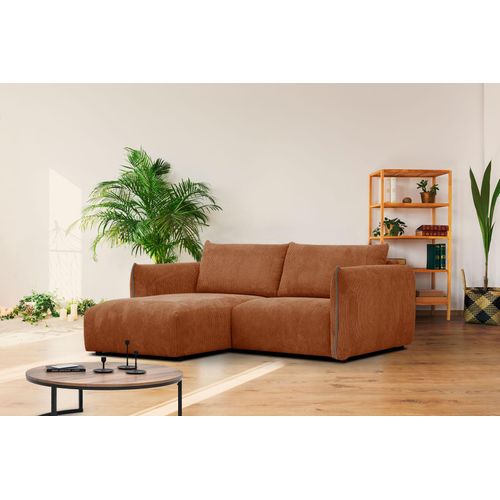 3-Sitzer Ecksofa Tauer in Stoff dunkelorange