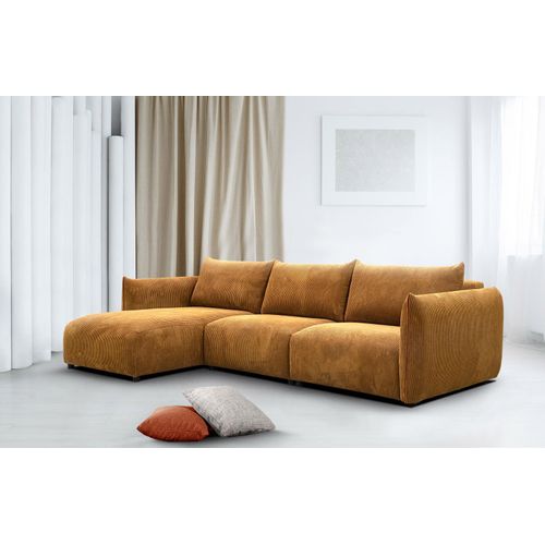 4-Sitzer linkes Ecksofa Tauer in Stoff orange