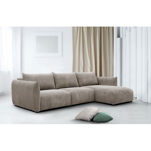 4-Sitzer Ecksofa Tauer rechts in Stoff beige