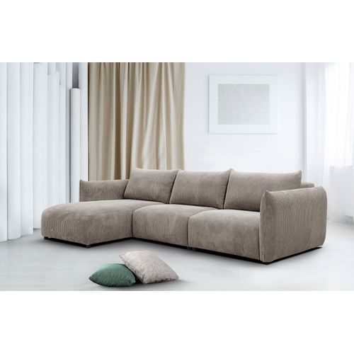 4-Sitzer linkes Ecksofa Tauer in Stoff beige