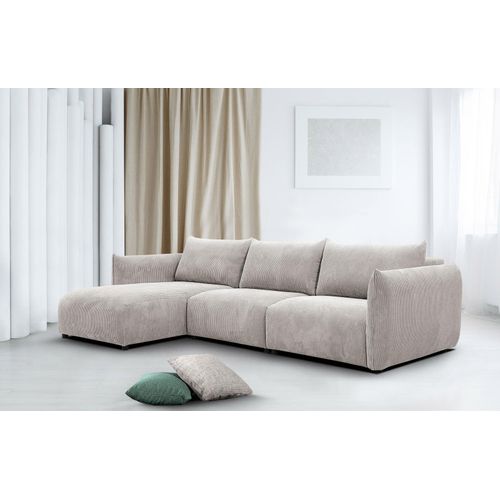 4-Sitzer linkes Ecksofa Tauer in Stoff creme