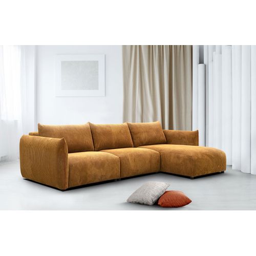4-Sitzer Ecksofa Tauer rechts in Stoff orange