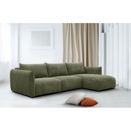 4-Sitzer Ecksofa Tauer rechts in Stoff olive