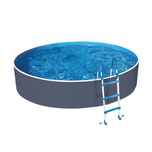 Stahlwandpool Splash Pool Komplettset Ø 355 x 90 cm grau inkl. Filteranlage, Leiter, Vlies