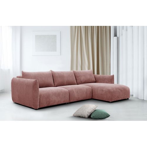 4-Sitzer Ecksofa Tauer rechts in Stoff altarosa