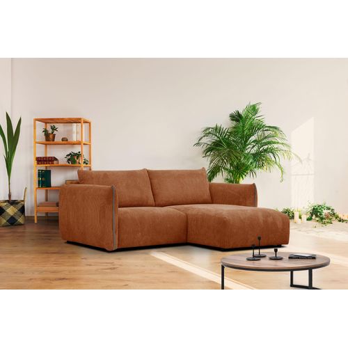 3-Sitzer Ecksofa Tauer in Stoff dunkelorange