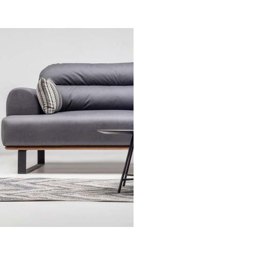 Dreisitzer Sofa 3 Sitzer Stoffsofa Polstersofa Grau Couch Moderne JVmoebel
