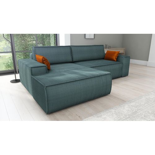 Ecksofa TOR mit Schlaffunktion. Farbe: Azur.