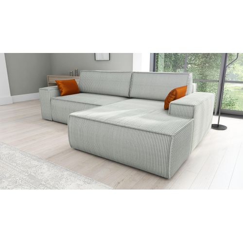 Ecksofa TOR mit Schlaffunktion. Farbe: Sage.