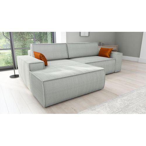 Ecksofa TOR mit Schlaffunktion. Farbe: Sage.
