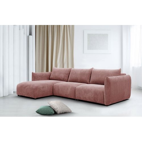 4-Sitzer linkes Ecksofa Tauer in Stoff altarosa