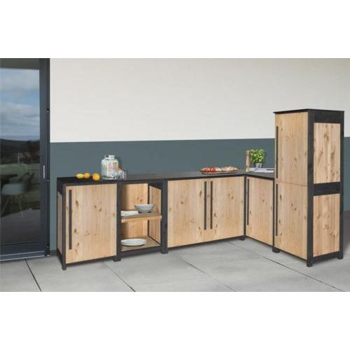 Gartenschrank/Outdoorküche Konsta Typ 603 Douglasie Eckmodul Tür rechts 120 x 58 x 92 cm natur