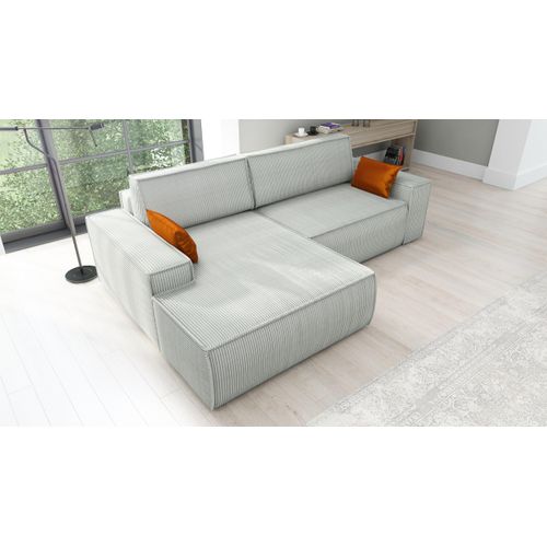 Ecksofa TOR mit Schlaffunktion. Farbe: Sage.