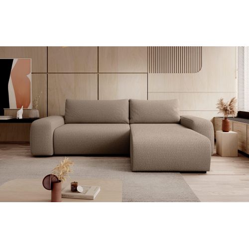 FEDVE Ecksofa Eckcouch mit Schlaffunktion Bornim Universal Bettkästen Couch Sofagarnitur Brown (Anthologie 04)