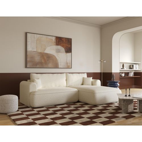 Selsey Ovo - Ecksofa in L-Form mit Schlaffunktion, hellbeige, rechtsseitig