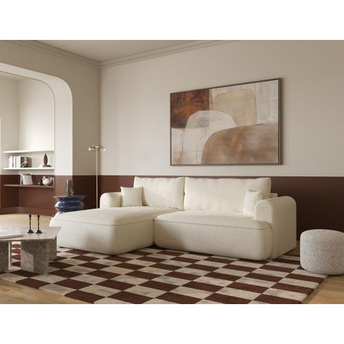 Selsey Ovo - Ecksofa in L-Form mit Schlaffunktion, hellbeige, linksseitig