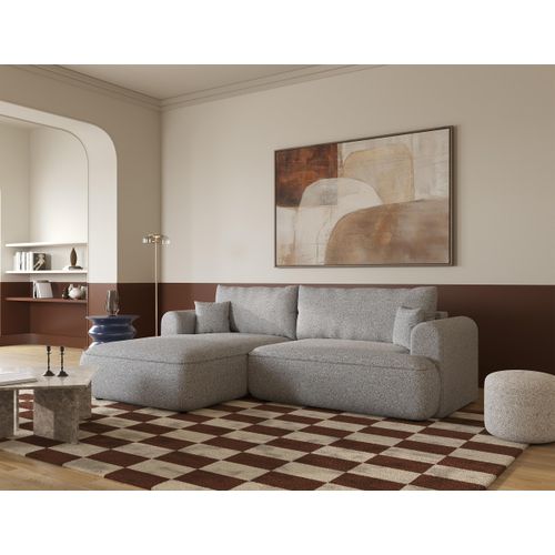 Selsey Ovo - Ecksofa in L-Form mit Schlaffunktion, hellgrau, linksseitig
