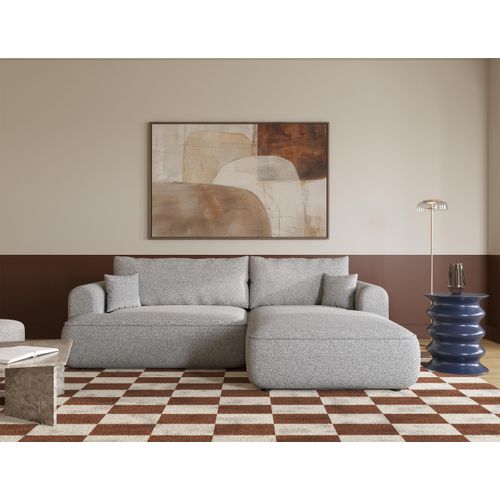 Selsey Ovo - Ecksofa in L-Form mit Schlaffunktion, hellgrau, rechtsseitig