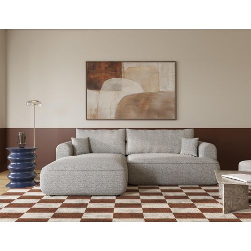 Selsey Ovo - Ecksofa in L-Form mit Schlaffunktion, greige, linksseitig