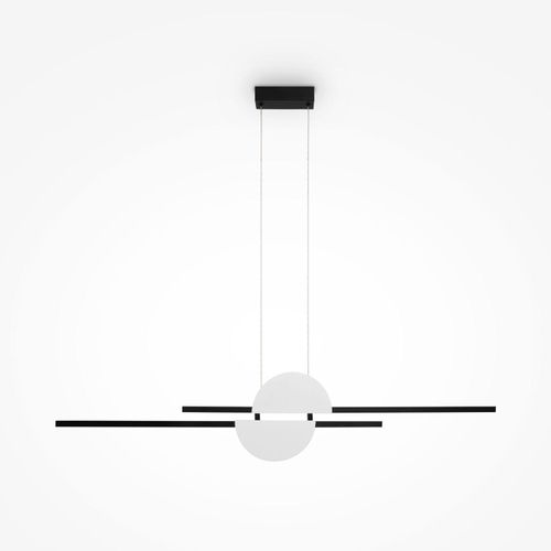 Pendelleuchte LED Aluminium Metall H: max. 204 cm Schwarz Weiß länglich neutralweiß 4000 K 900 lm Modern