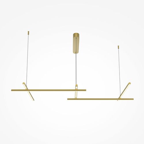 LED Hängeleuchte Aluminium warmweißes Licht 3000 K 2150 lm H: max. 310 cm in Gold Modern Pendelleuchte