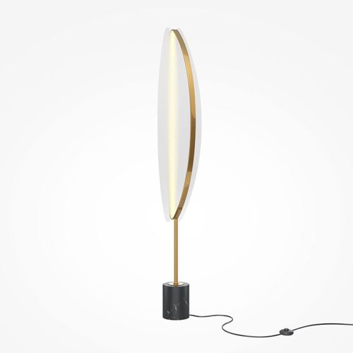 LED Stehlampe Aluminium dimmbar 158 cm hoch in Messing 3000 K warmweißes Licht 1980 lm Modern Stehleuchte