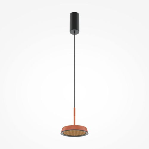 Hängelampe Aluminium LED Ø 15,3 cm H: max. 327 cm Schwarz Orange rund 3000 K warmweiß 700 lm Modern