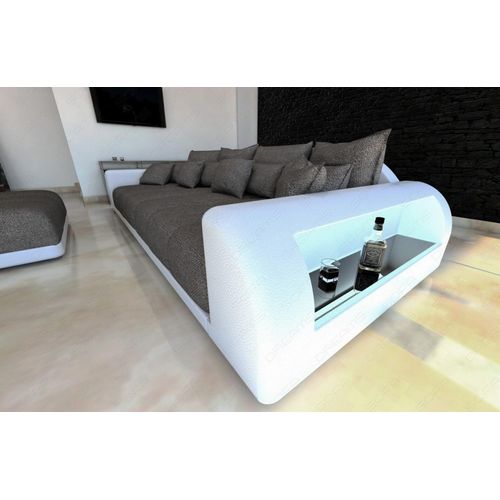 Big Stoffsofa Miami mit Licht USB Webstoff Strukturstoff