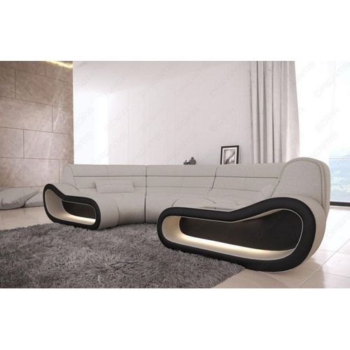 Big Sofa Concept Stoffsofa mit Licht USB Webstoff Strukturstoff