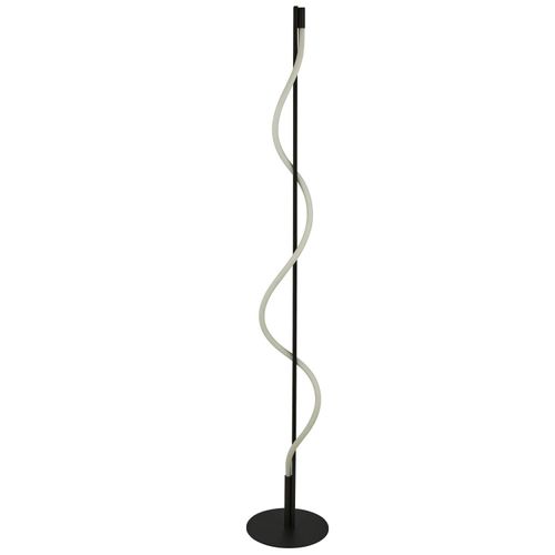 LED Stehlampe Metall Dimmer mit Touch Funktion 141 cm Schwarz matt Weiß rund 2700 K warmweiß 1523 lm Modern