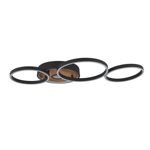 LED Deckenleuchte Metall Schwarz Braun warmweißes Licht 3000 K 936 lm Modern Deckenlampe