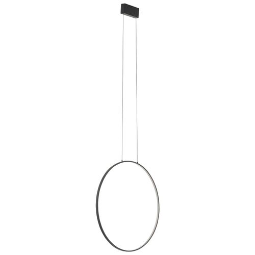 Pendelleuchte LED Aluminium Metall H: max. 140 cm Schwarz rund warmweiß 3000 K 660 lm Modern Hängelampe