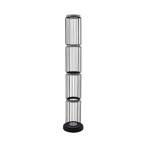 LED Stehlampe Metall 117 cm Schwarz Weiß rund 3000 K warmweiß 884 lm Modern Stehleuchte