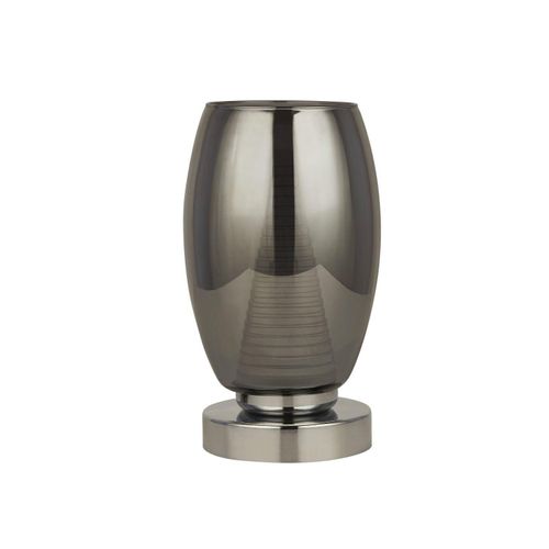 Tischleuchte Metall LED rund D: 11,5 cm 20,5 cm Chrom Rauchgrau 3000 K warmweißes Licht 210 lm Modern